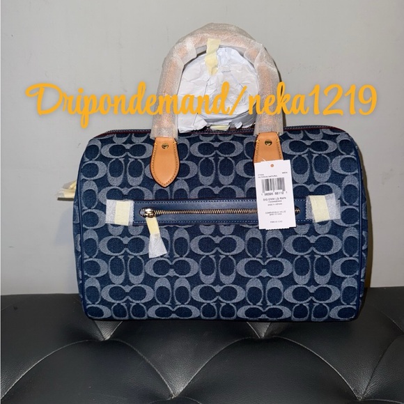 Coach Rowan Large Satchel Bag In Signature Canvas- Gold/Den Gold/Natural - Picture 4 of 11